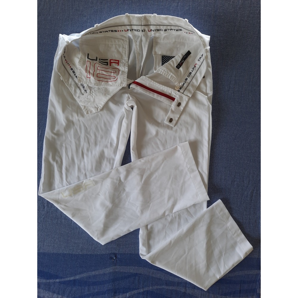 RLX Ralph Lauren Team USA 2016 Olympic Golf Pants Mens 36 White Performance‎ SEE